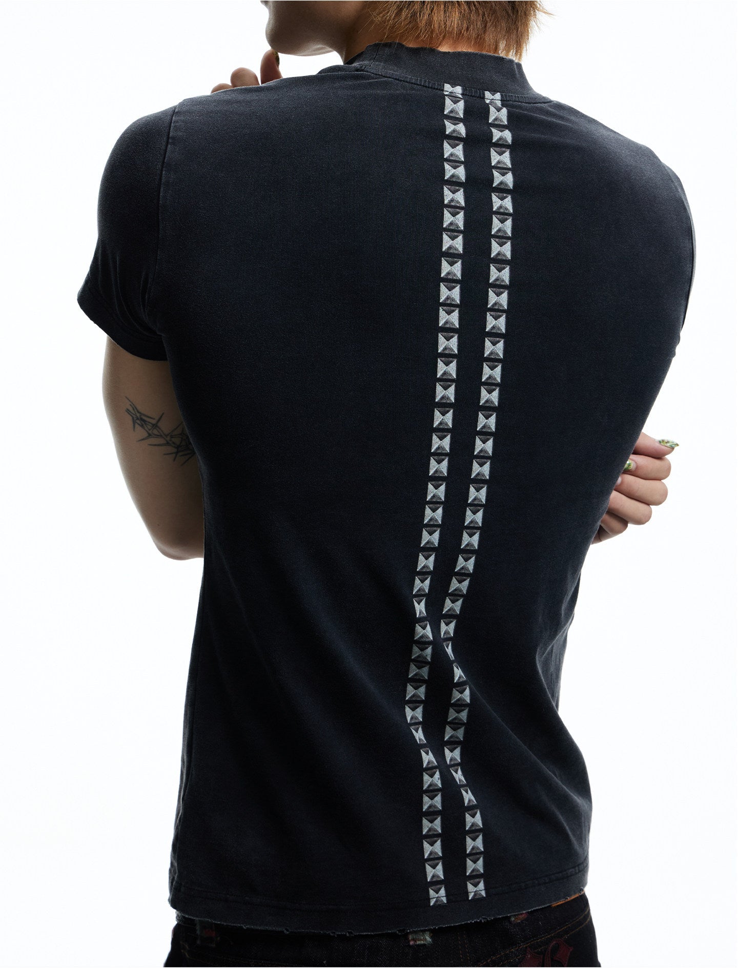 Street Style Stud Print T-Shirt