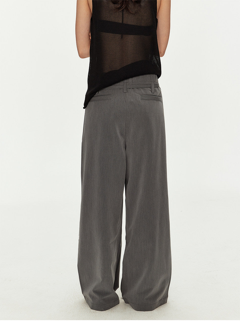 Casual Pants with Double-Pleat Design