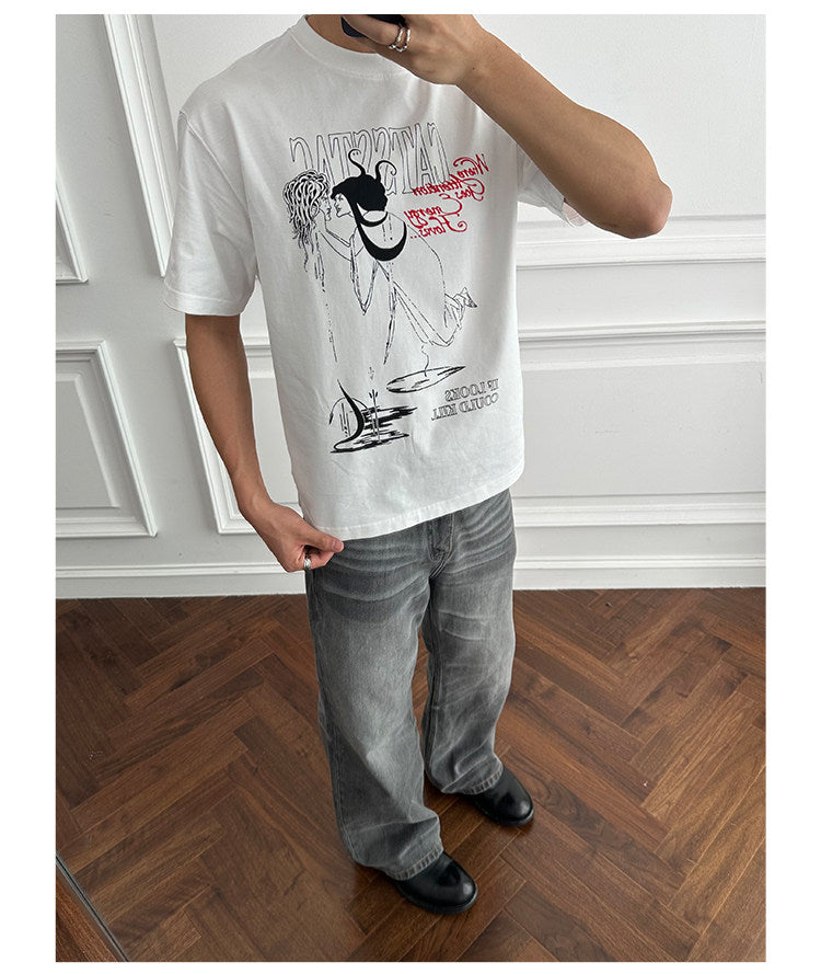 Pure Cotton Printed Round-Neck T-Shirt