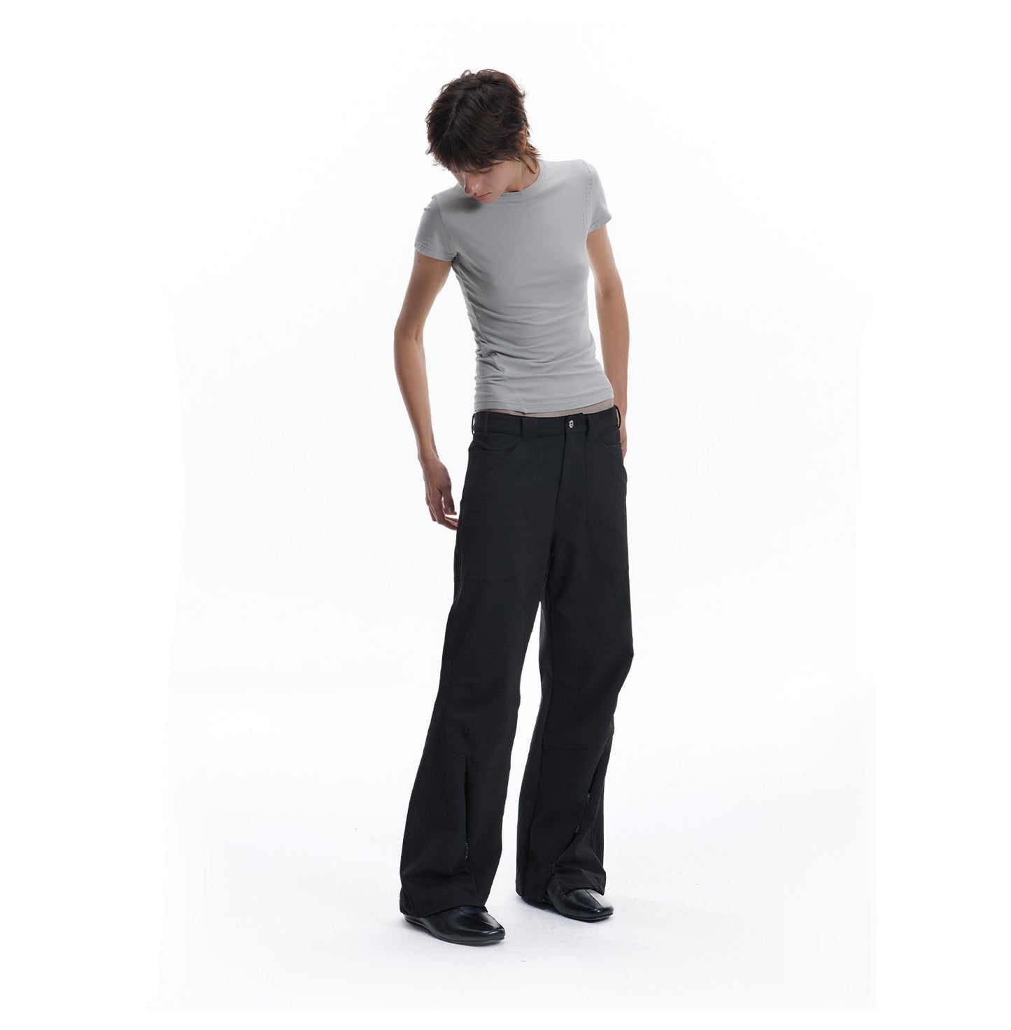3D-Cut A-Line Casual Pants