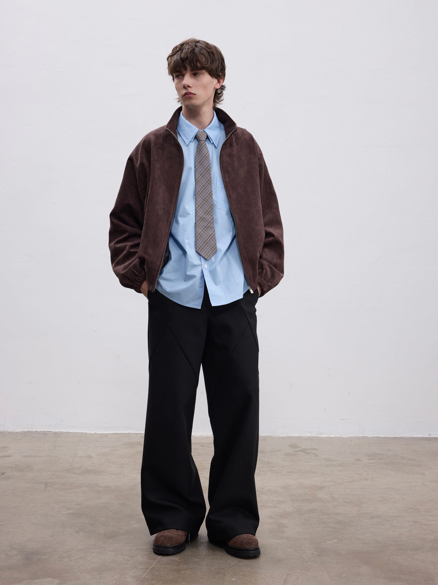 Semi-High Neck Short Jacket