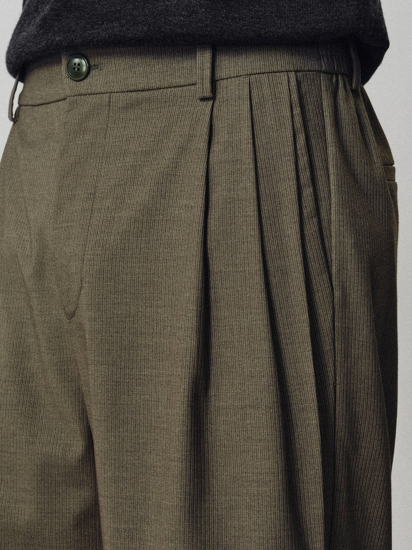 Casual Pants with a Triple-Fold Elastic Waistband