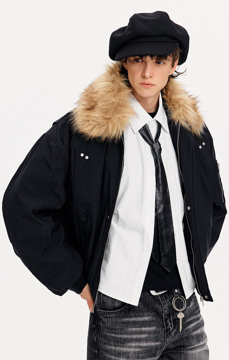 Edgy Patchwork Workwear Jacket