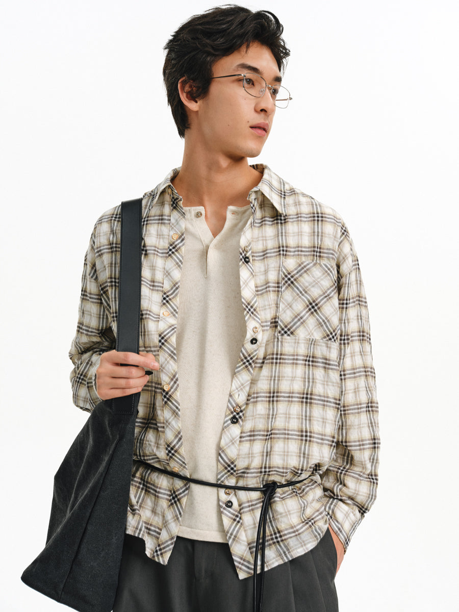 Multi-button Checkered Shirt
