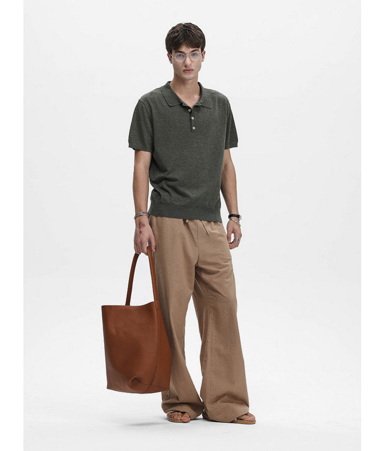 Simple Knit Polo Shirt