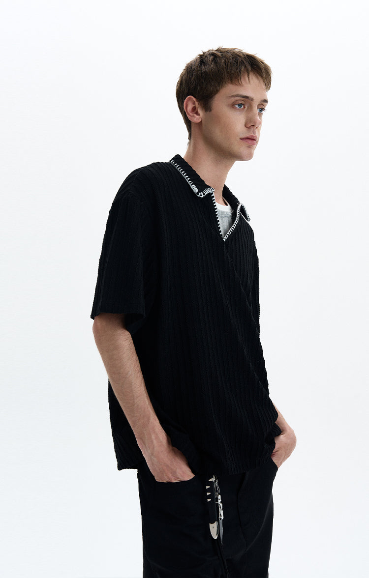 Loose-fitting casual knit shirt