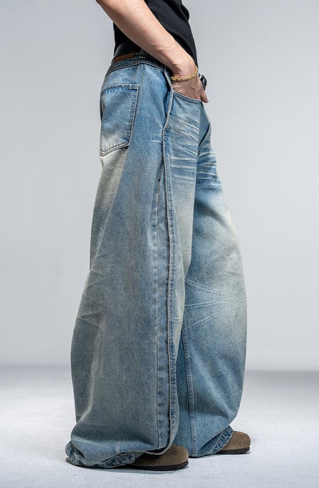 Deconstructed Washed Jeans