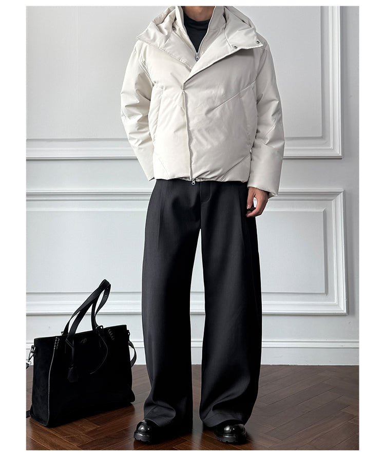 Diagonal-Front Down Jacket