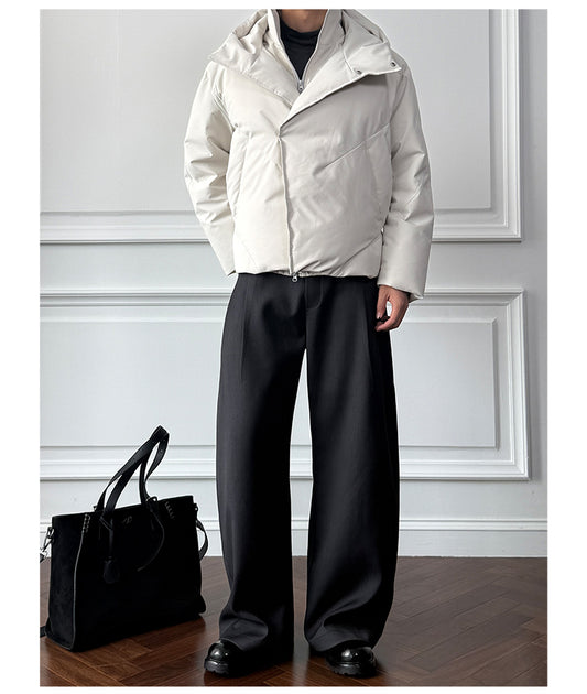 Diagonal-Front Down Jacket