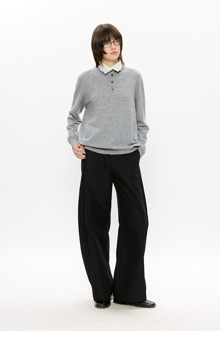 Double-Layer Stand Collar Knit