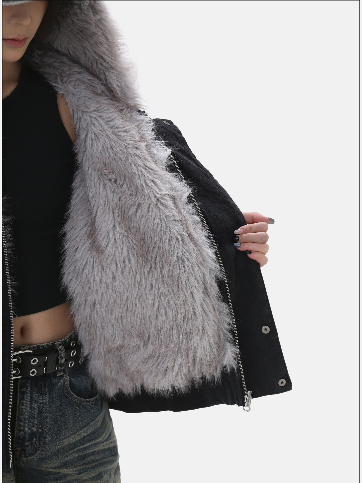 Wash-Damaged Heavyweight Hooded Jacket