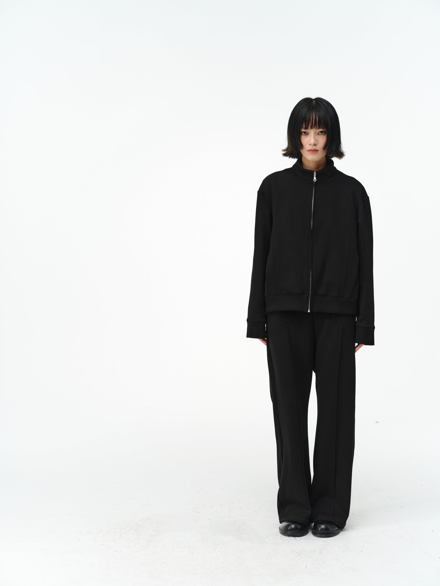 Stand-up Collar Zip-Up Sweatshirt