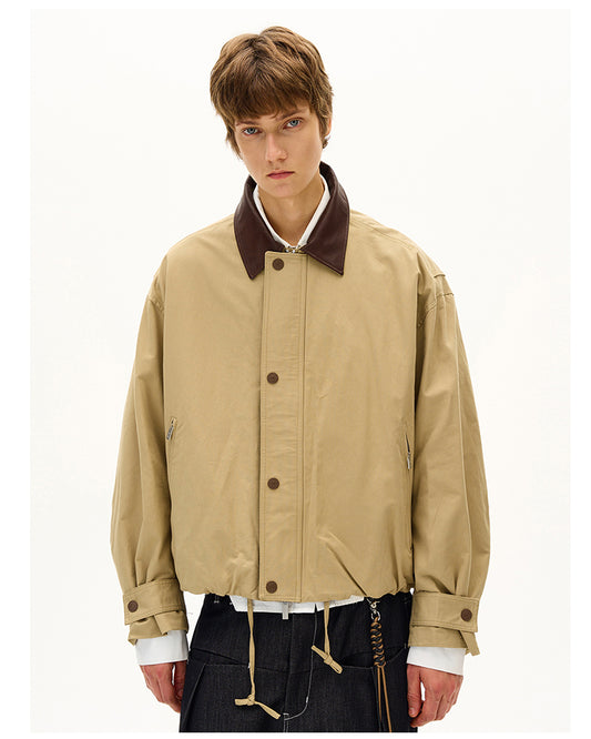 Leather Collar Jacket