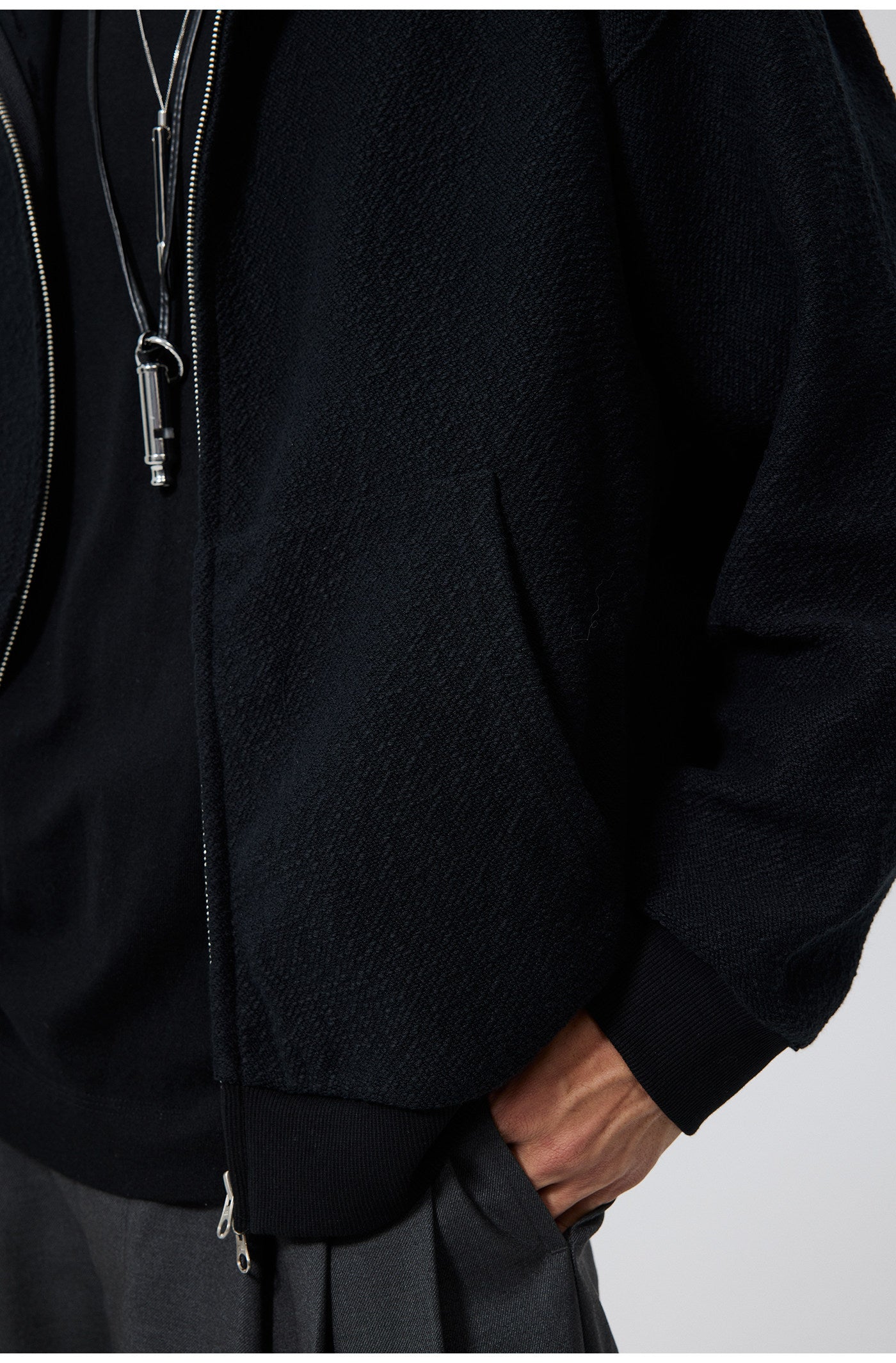 Button-down hooded sweatshirt