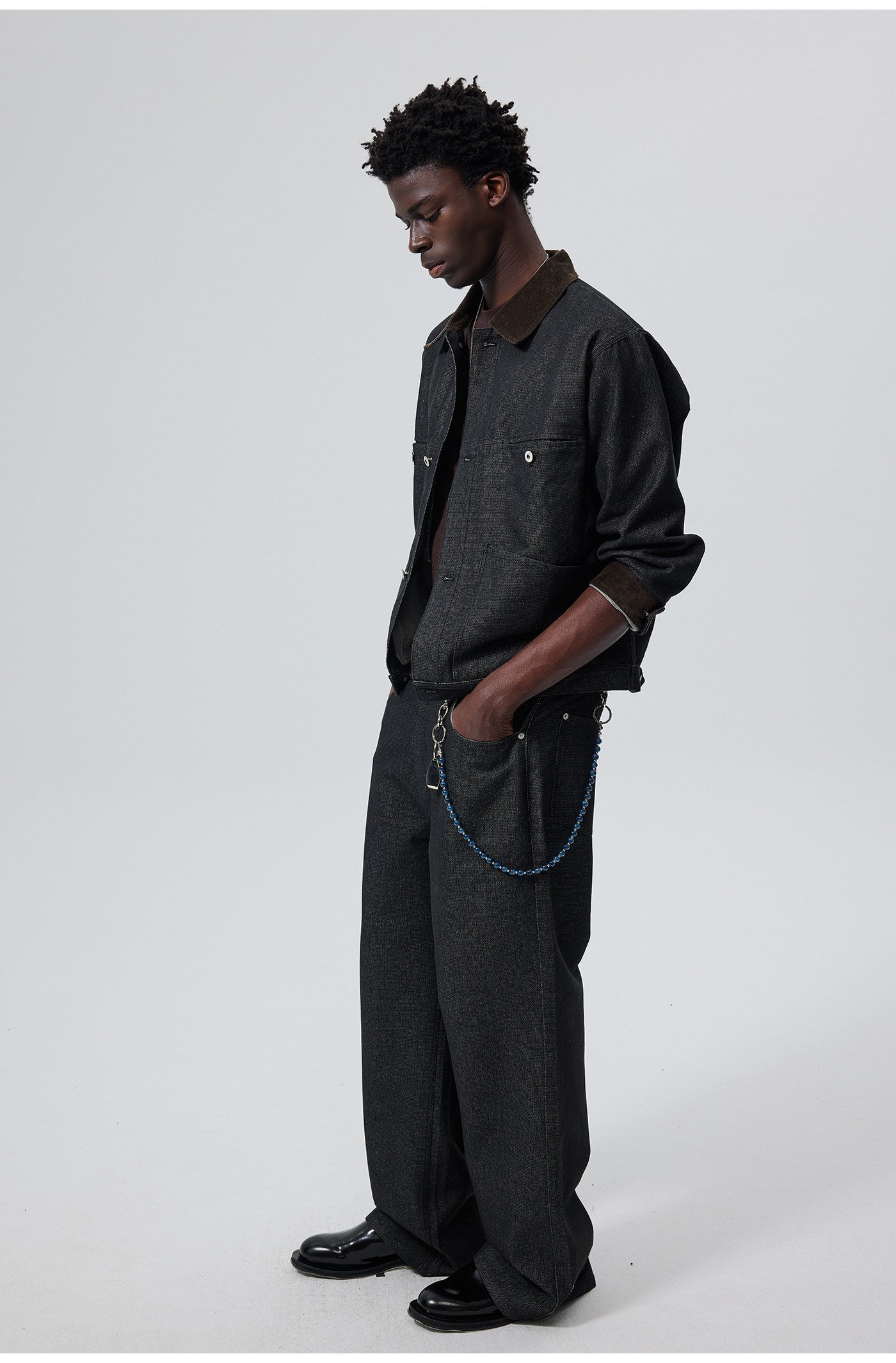 Corduroy Collar Denim Jacket