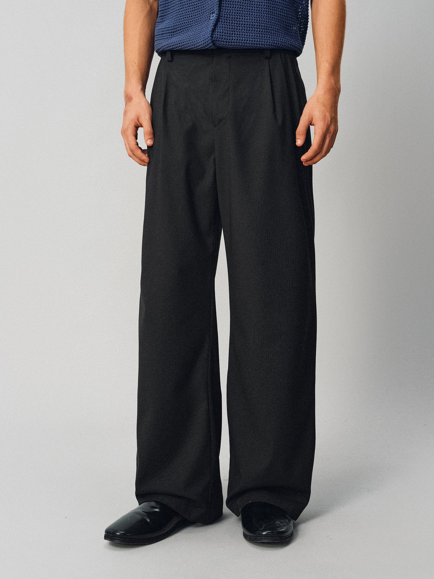 Casual Pants with a Triple-Fold Elastic Waistband
