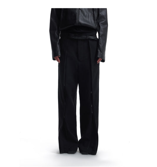 Casual Pants with Three Adjustable Zippers