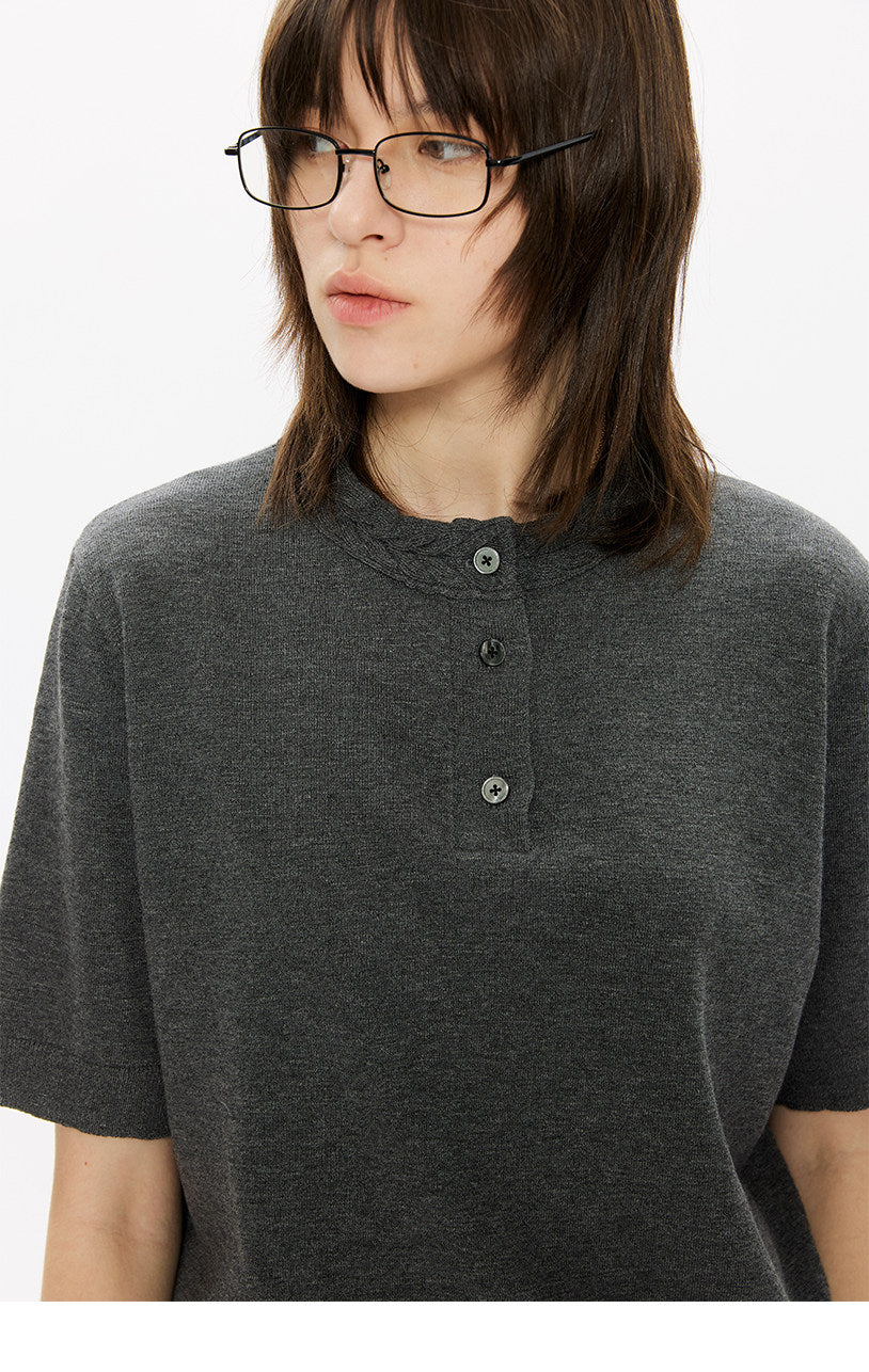 Relaxed-Fit Knit Casual Shirt