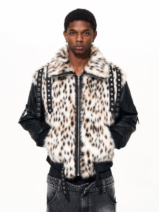 Mountain Carving Fur Padded Jacket