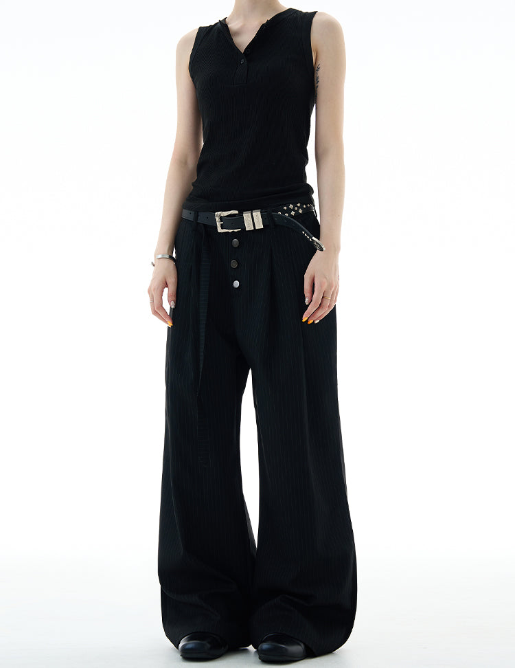 Drape Stripe Casual Pants