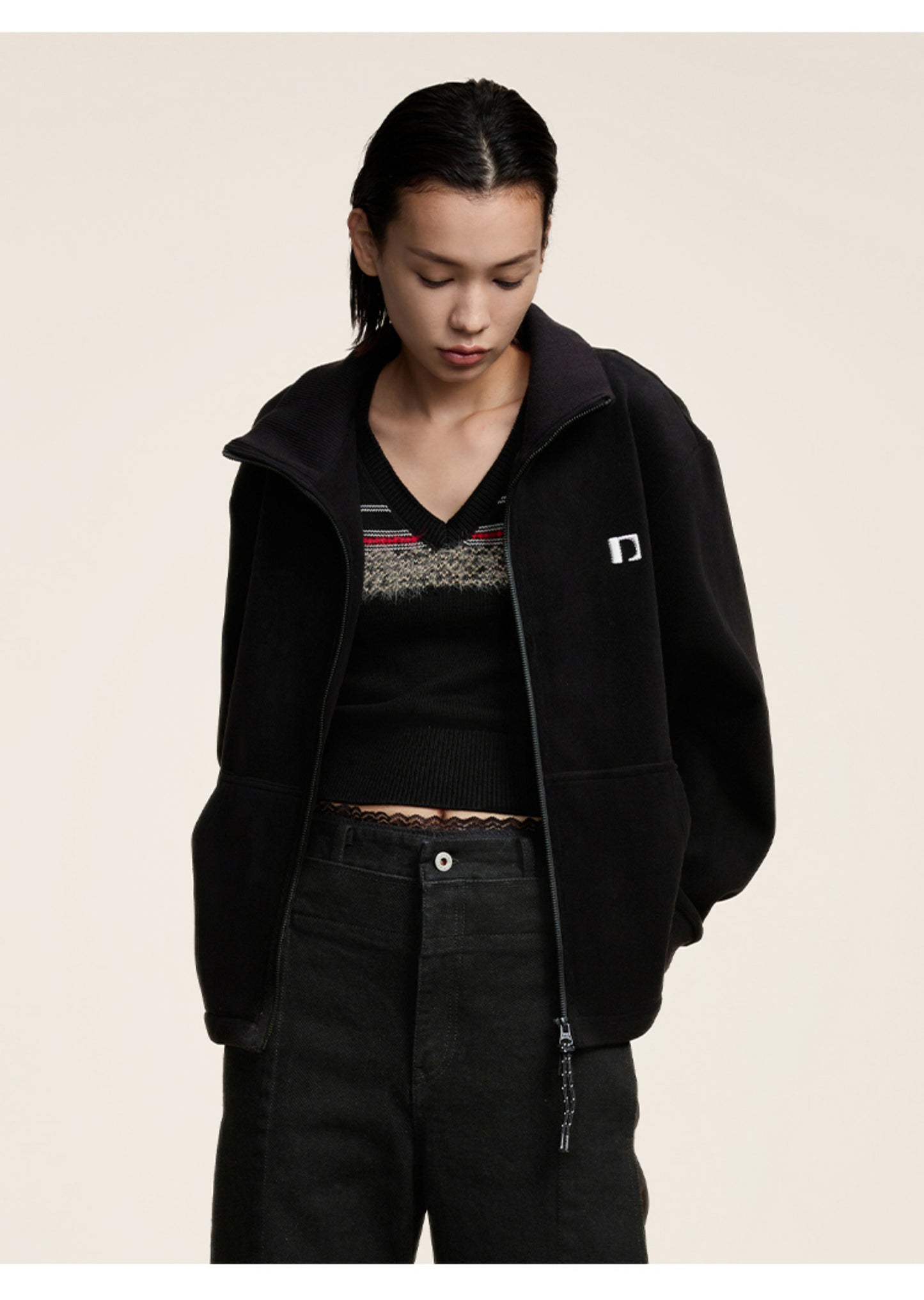 Loose Zipper Sweatshirt