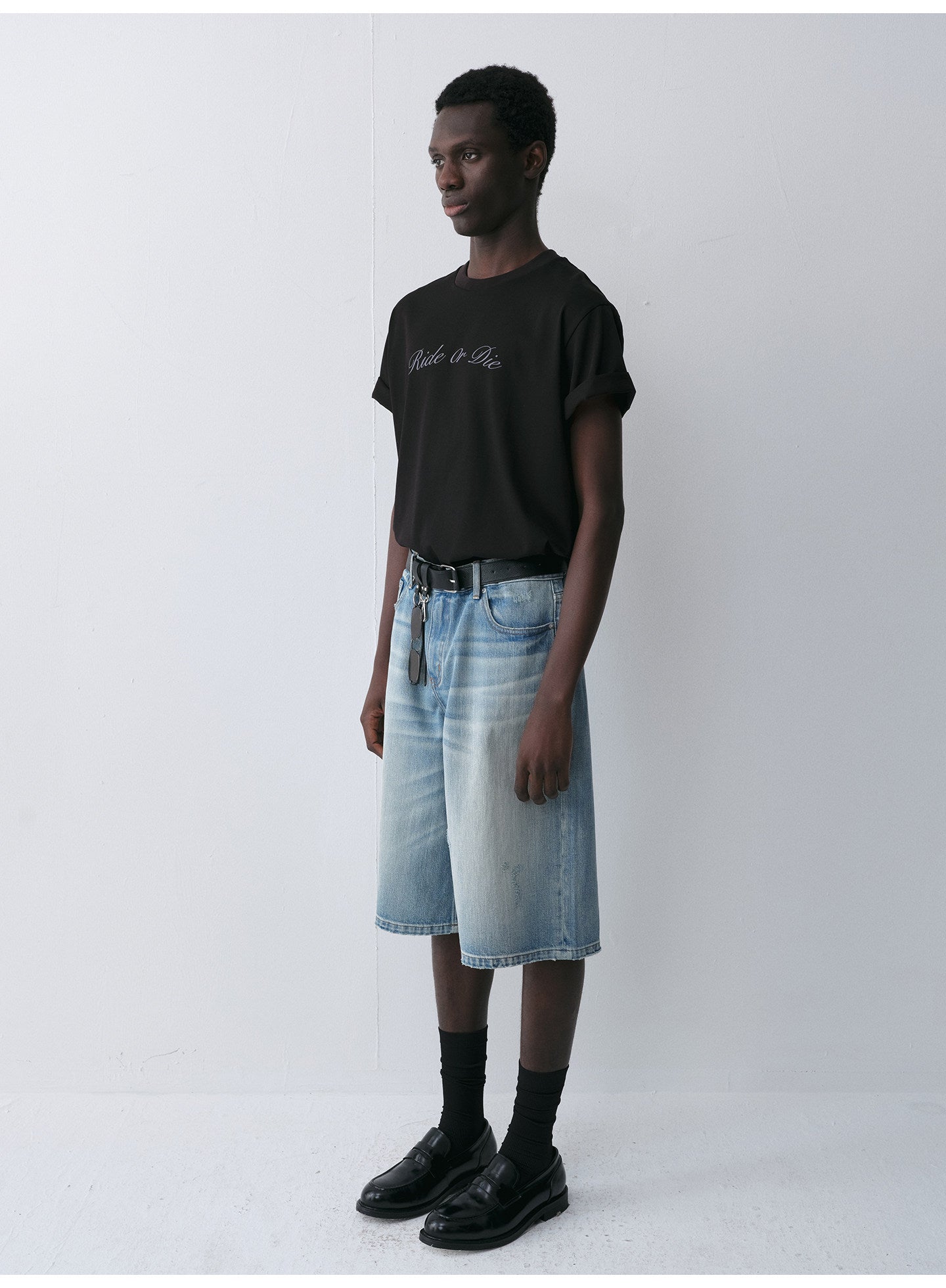 Round-Neck T-Shirt with Alphabet Print