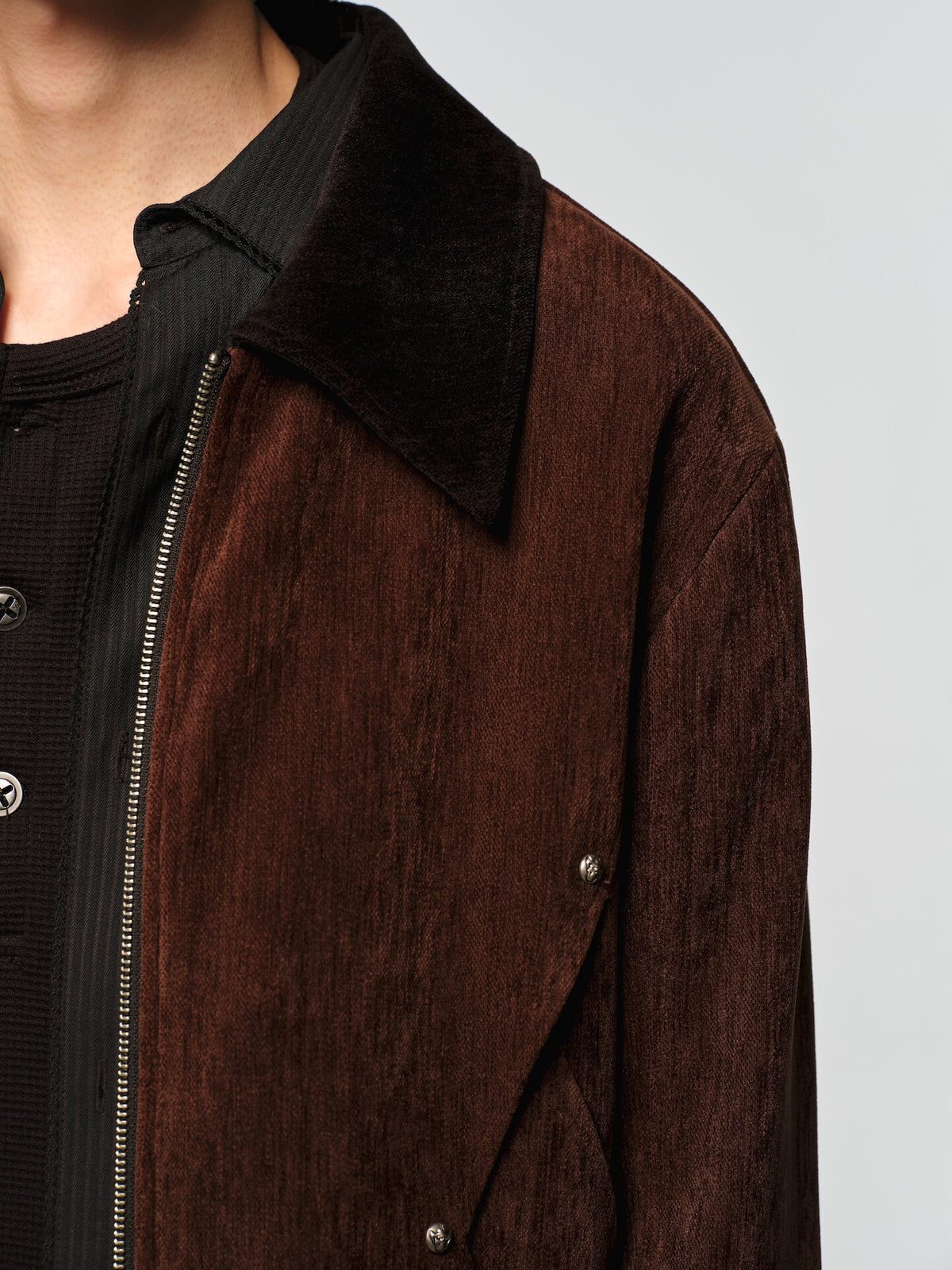 Short, Wide-Cut Velvet Jacket