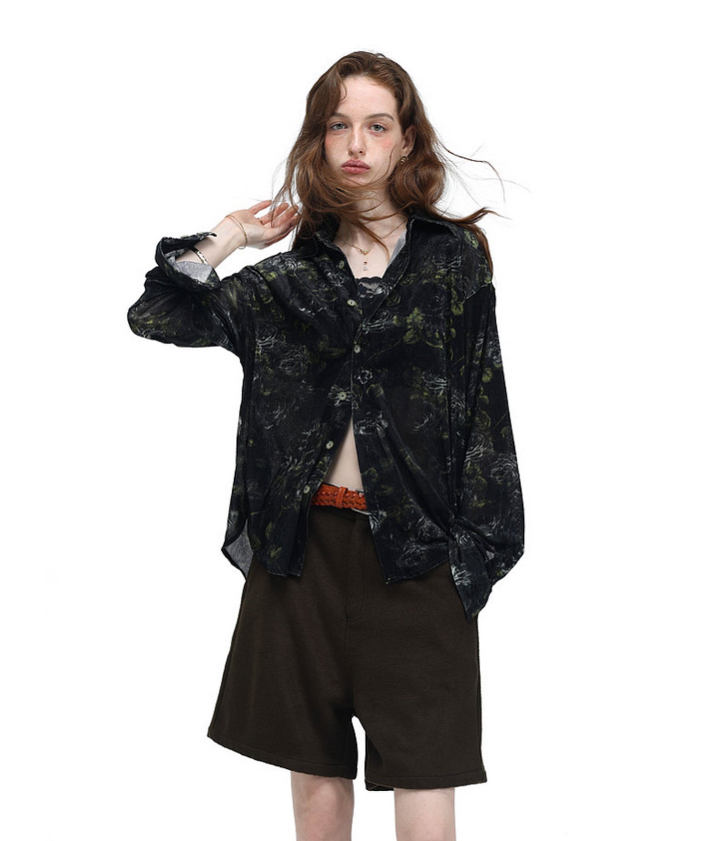 Retro-Style Floral Print Shirt