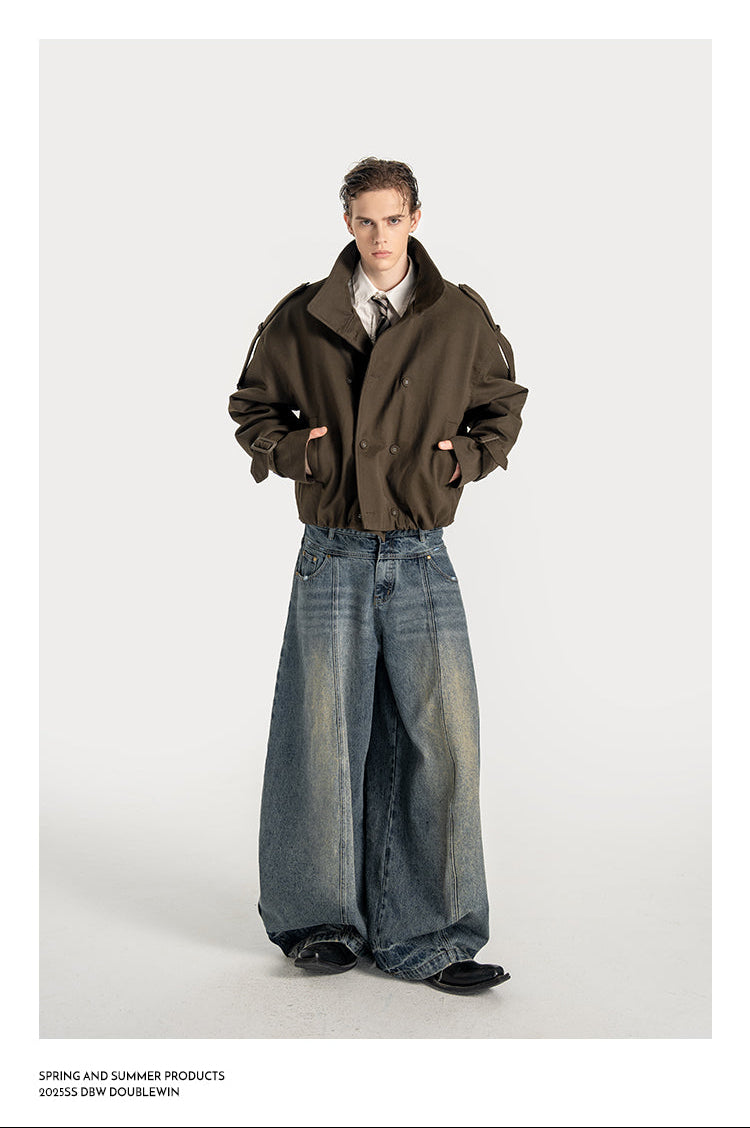 Stand Collar Wide Quilted Jacket