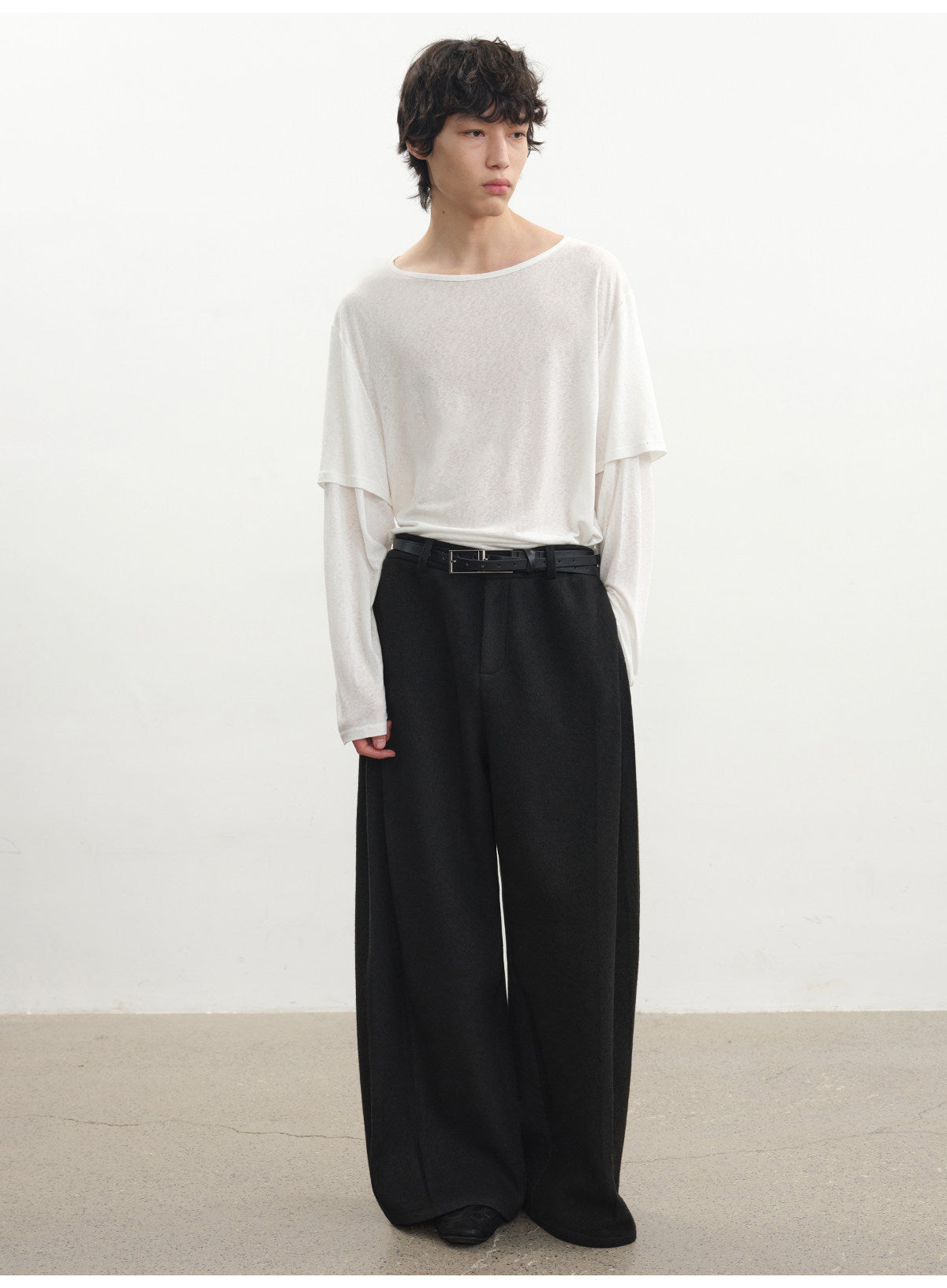 Fake Two-Piece Boat Neck T-Shirt