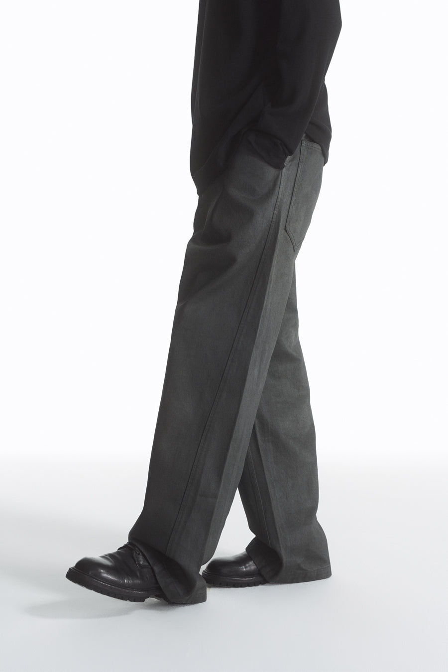 PU coated straight jeans