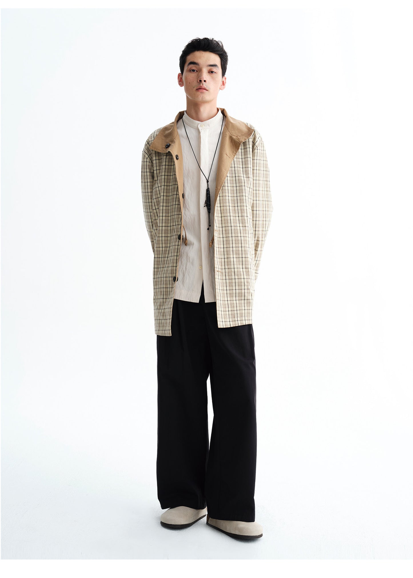 Reversible Check Pattern Coat