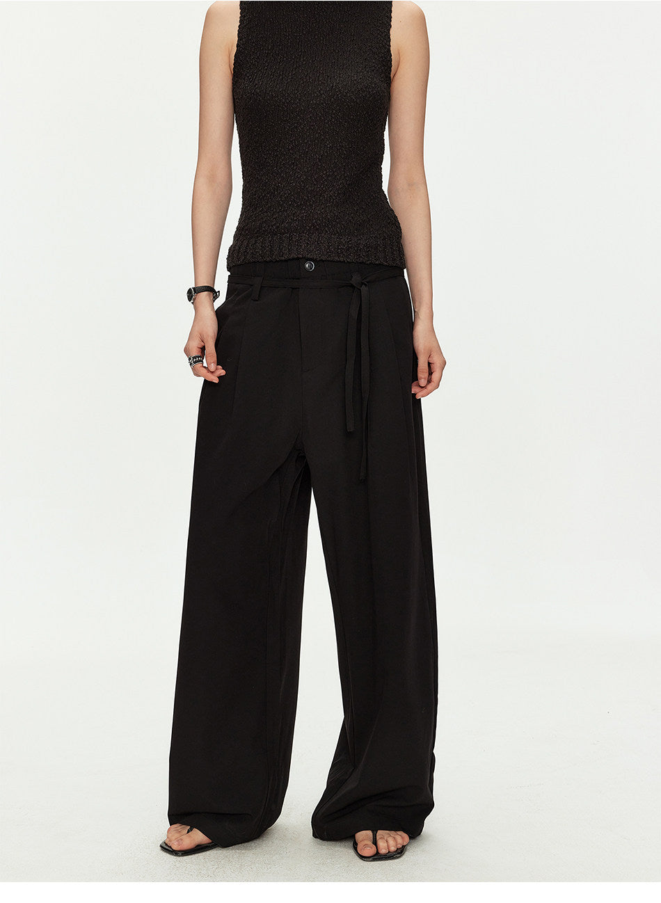 Casual Pants with Double-Pleat Design