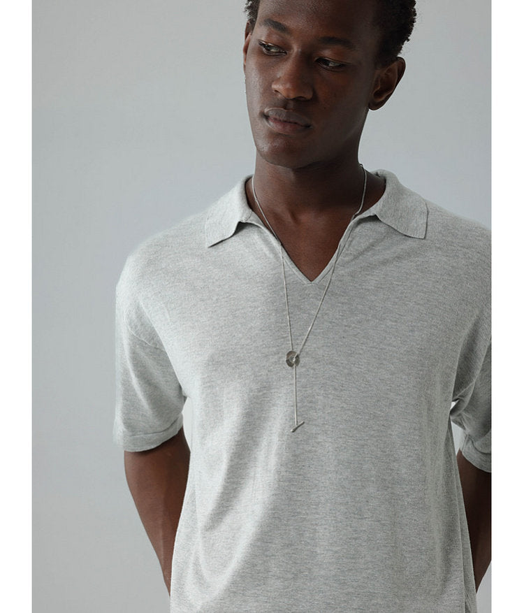 Small V-neck polo shirt