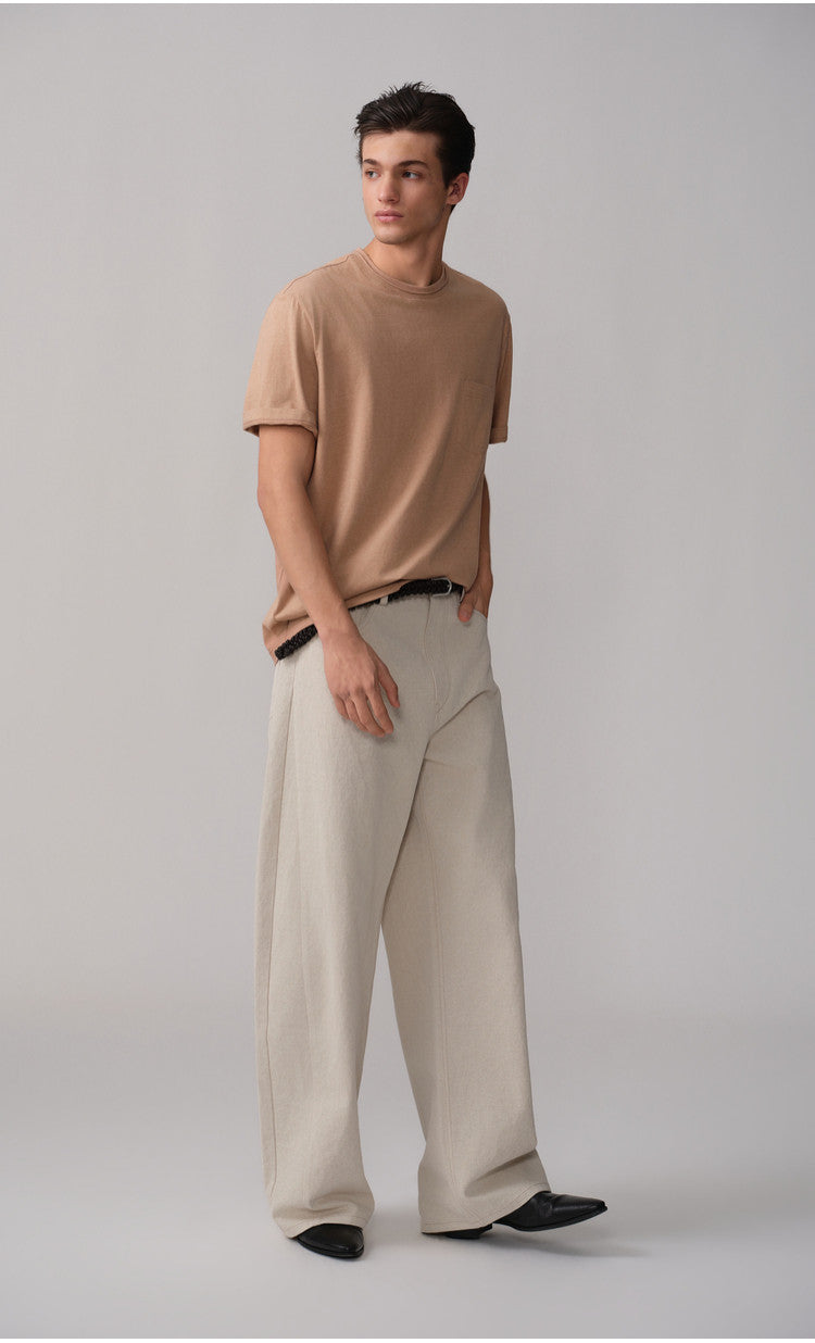 3D Cut Patchwork Silhouette Casual Pants