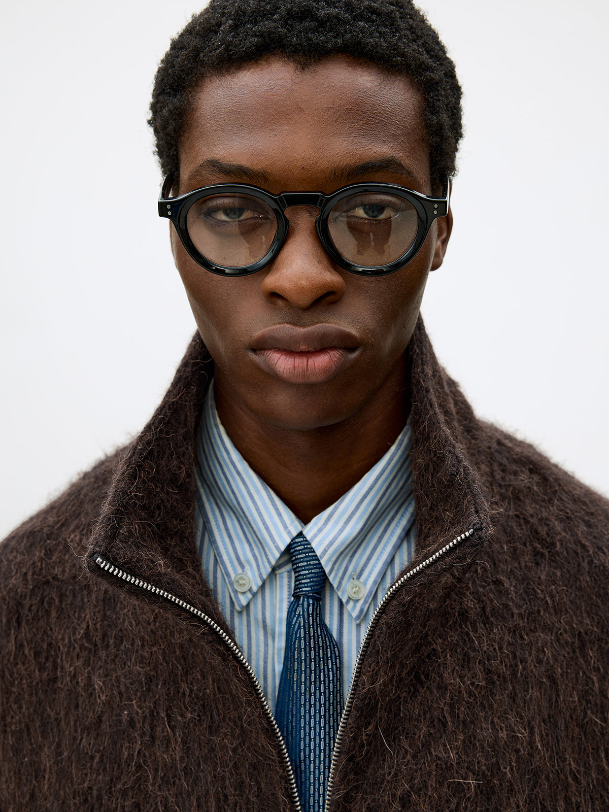 Alpaca Blend Zipper Short Wide Jacket