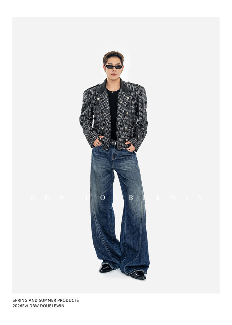 Wide-Leg Denim Pants