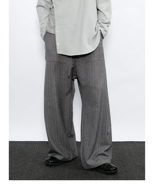 Wide-Stripe Casual Pants