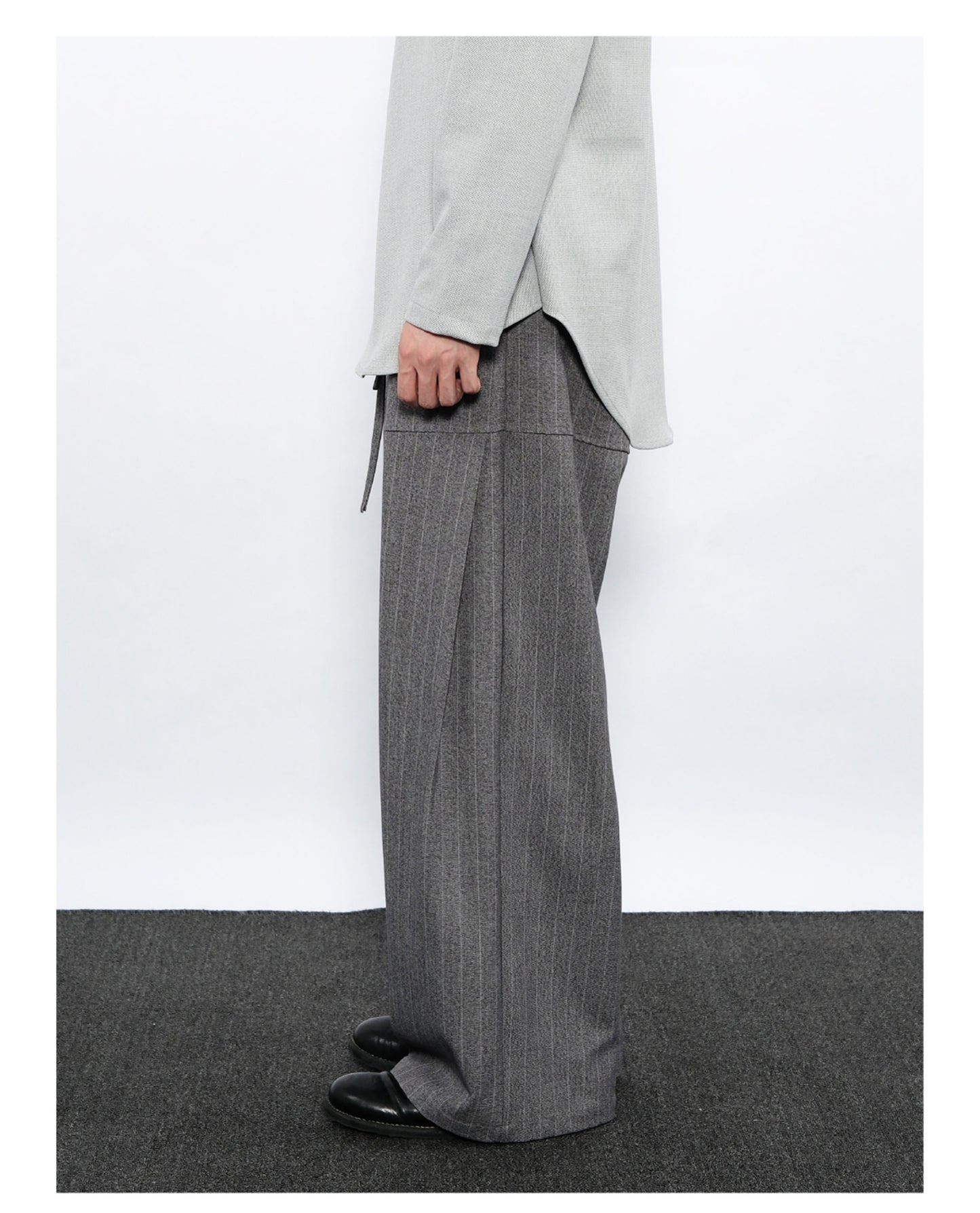 Wide-Stripe Casual Pants