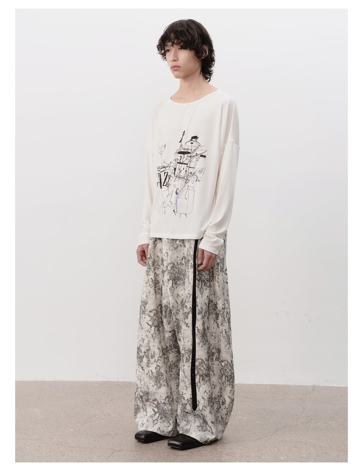 Drop shoulder printed T-shirt