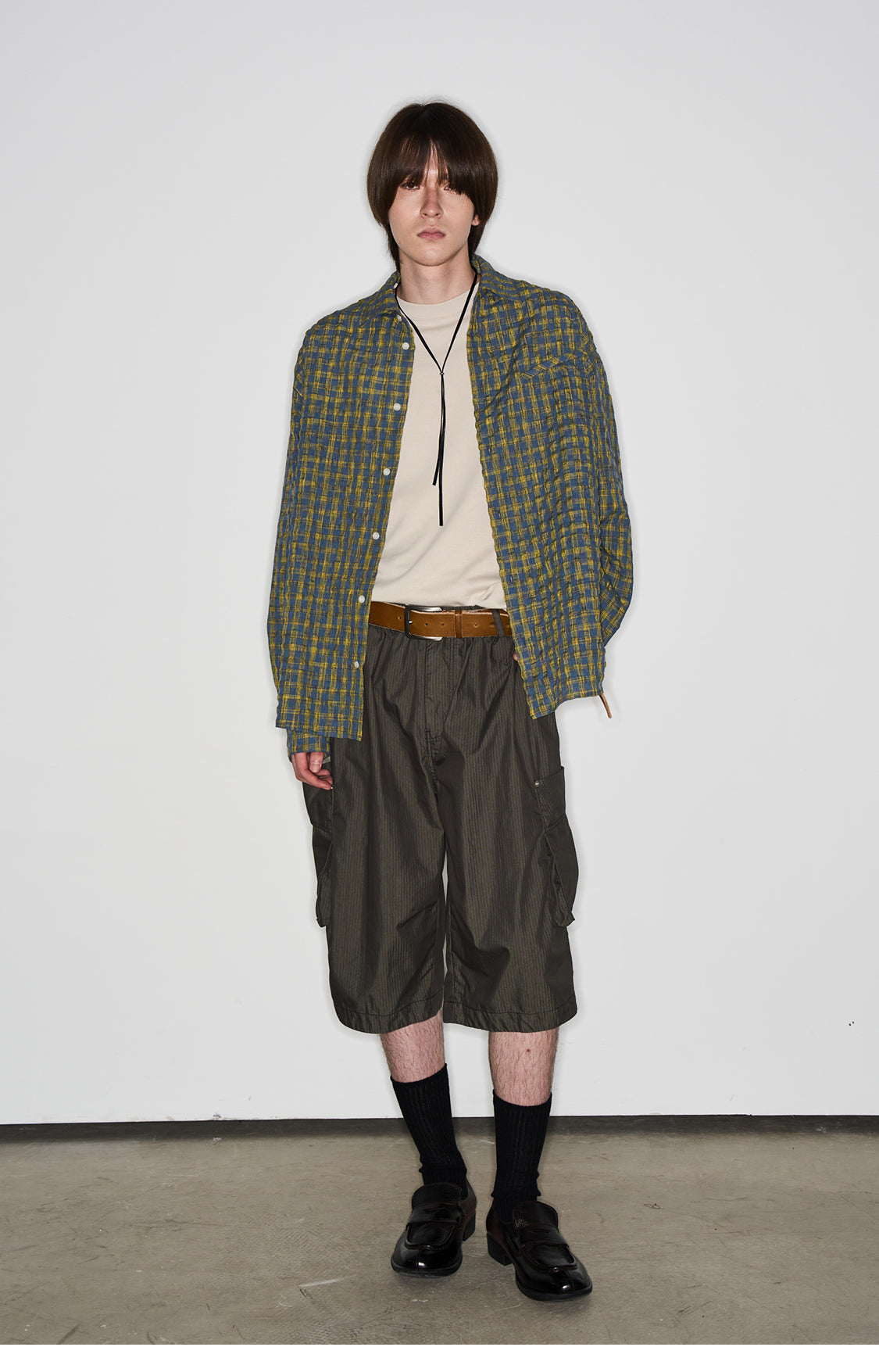 Herringbone Pattern Workwear Shorts