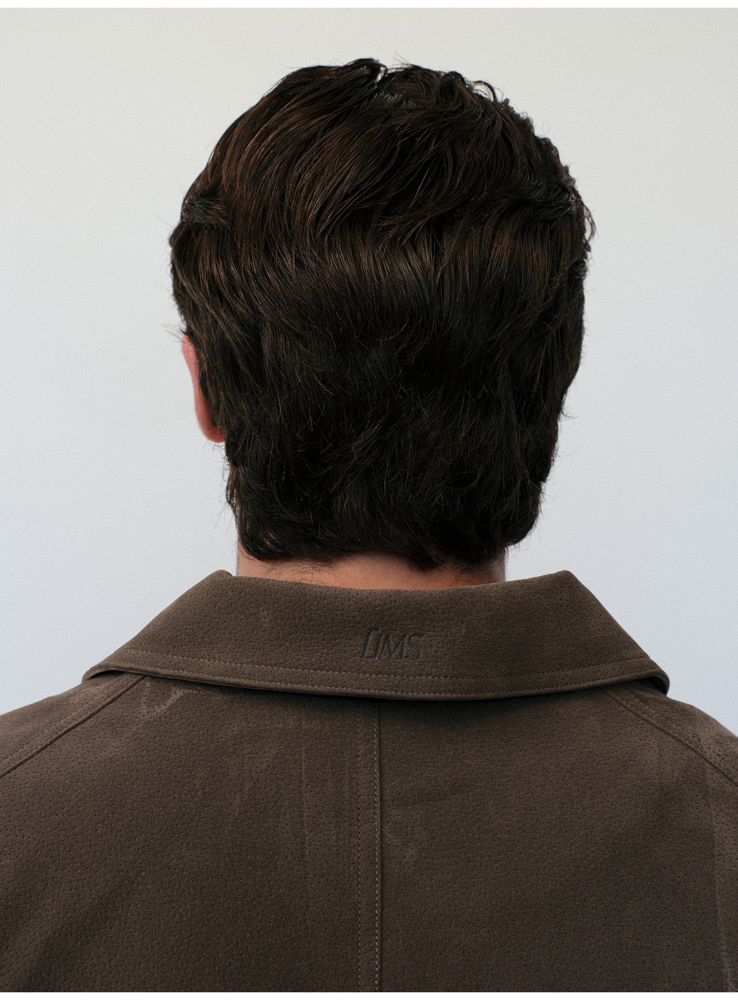 Short Box Jacket with Lapels in Faux Suede