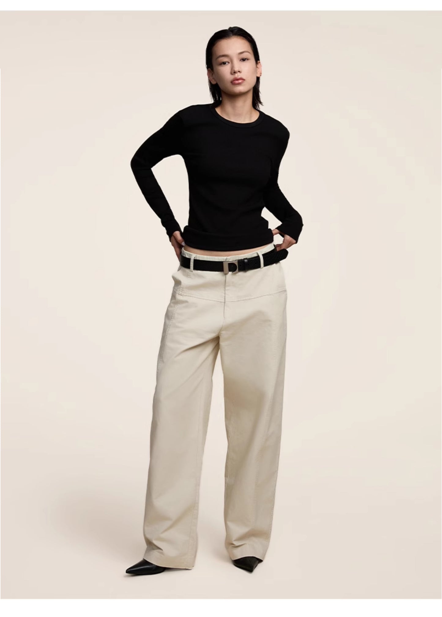 Basic loose-fitting casual pants