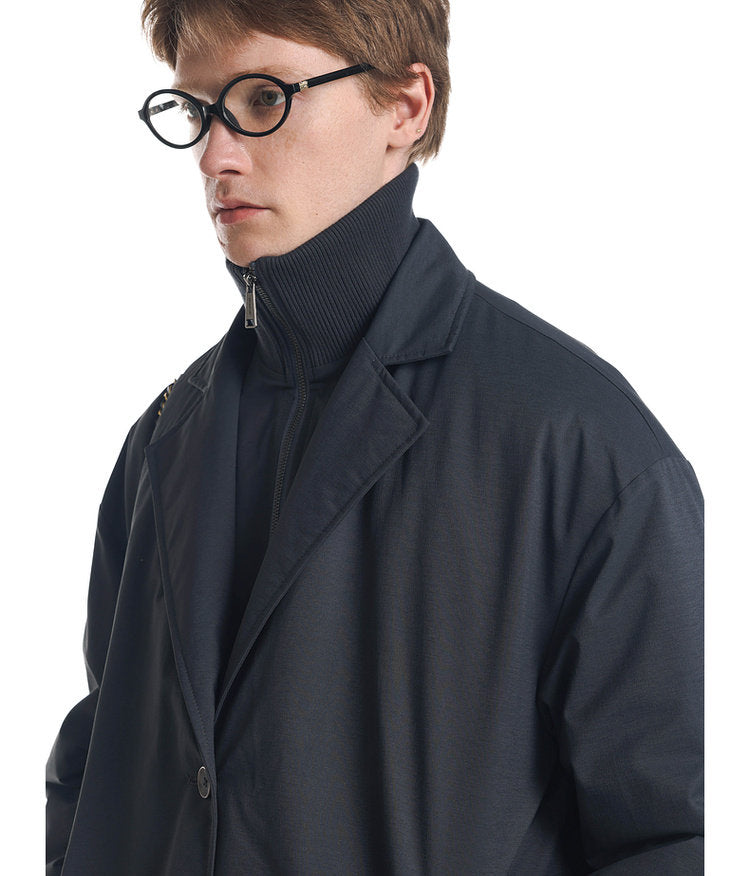 Faux Two-Piece Windproof Coat