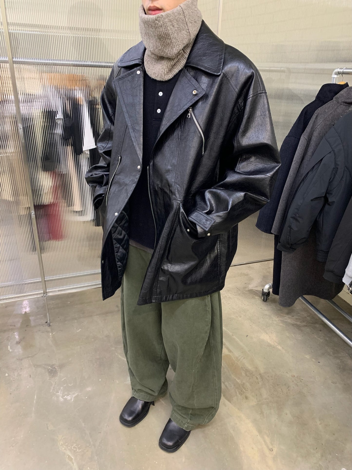 Oversized mid-length jacket