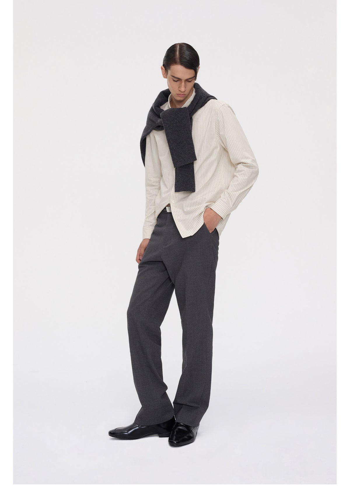 Classic Color-Woven Striped Shirt