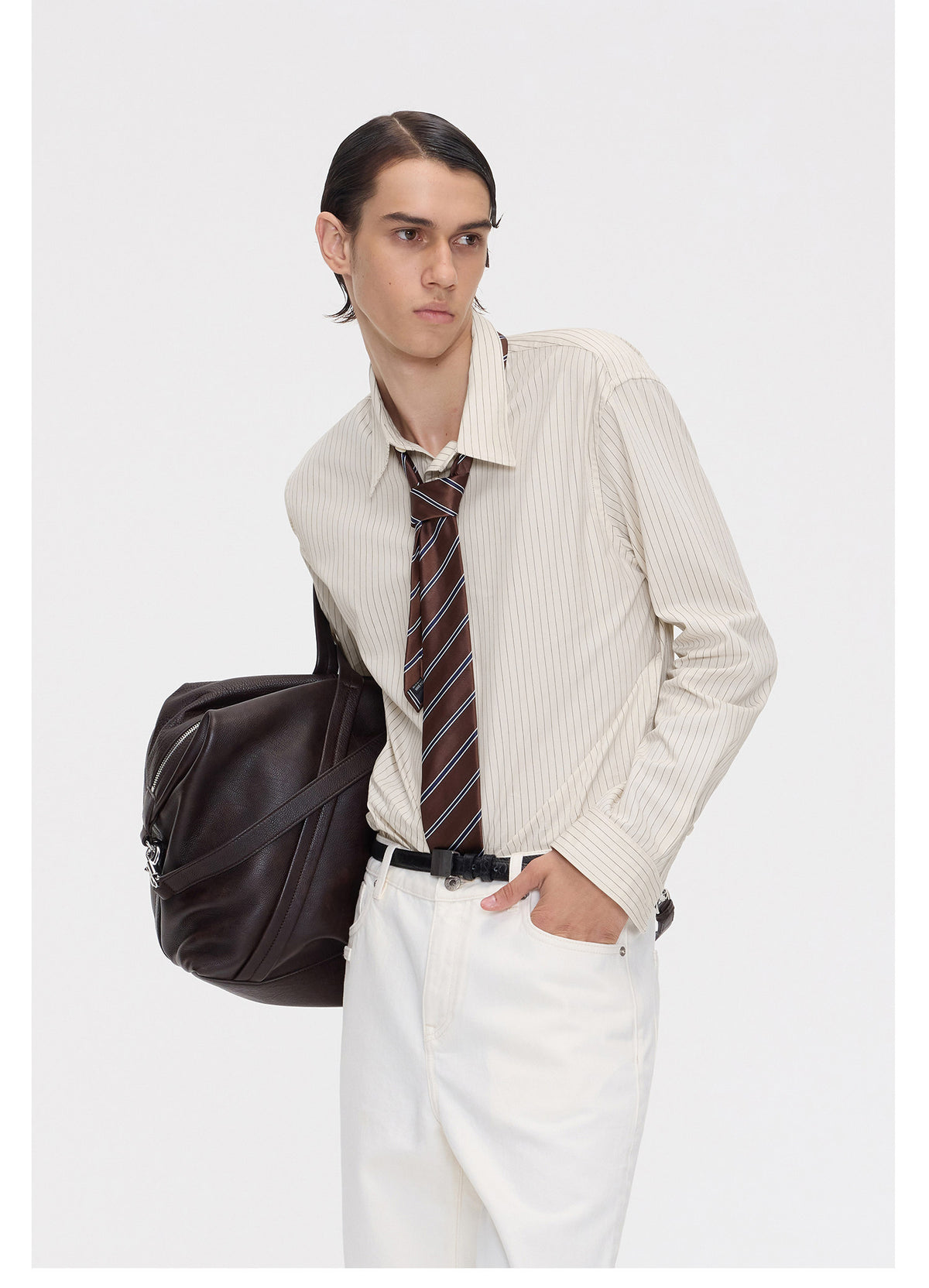 Classic Color-Woven Striped Shirt