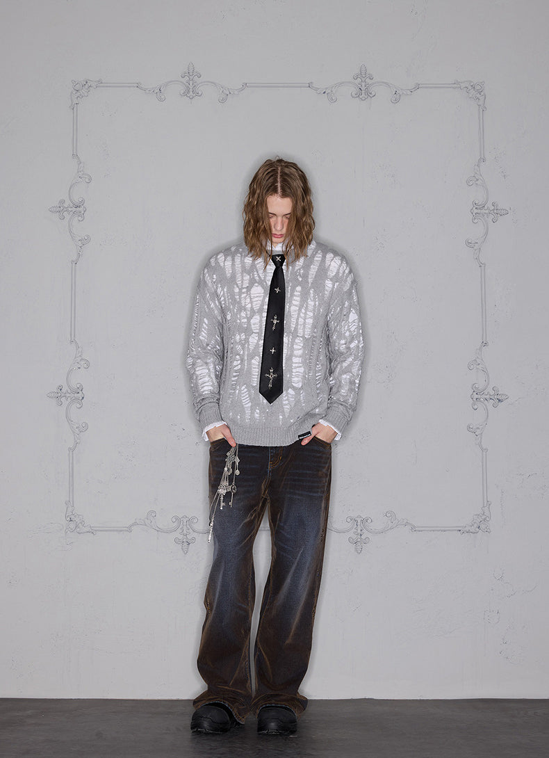 Hollow Classic Round Neck Sweater