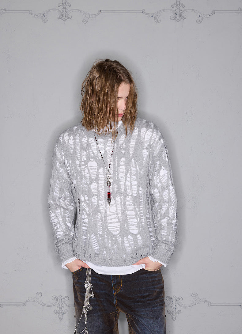 Hollow Classic Round Neck Sweater