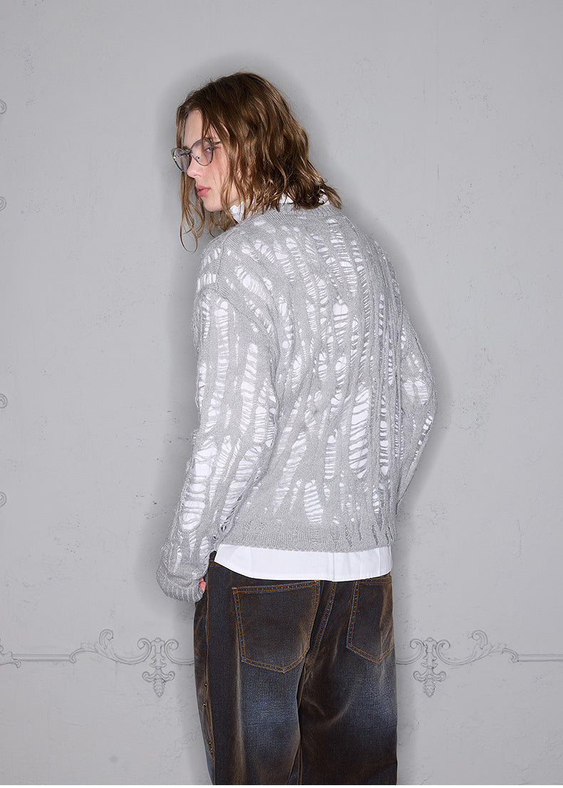 Hollow Classic Round Neck Sweater